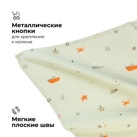 Пеленка муслиновая BUBA KIDS Тихий океан 115х115 см 1 шт