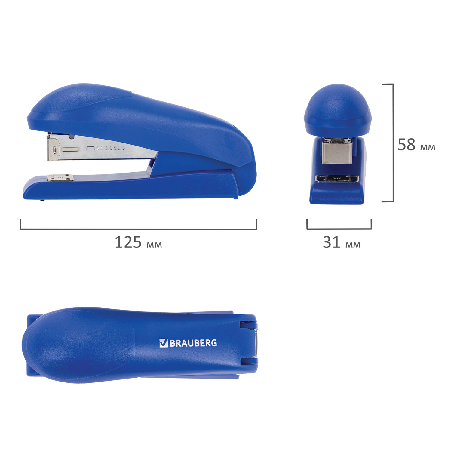 Степлер Brauberg канцелярский маленький №24/6 26/6 до 30 листов на 100 скоб - фото 6