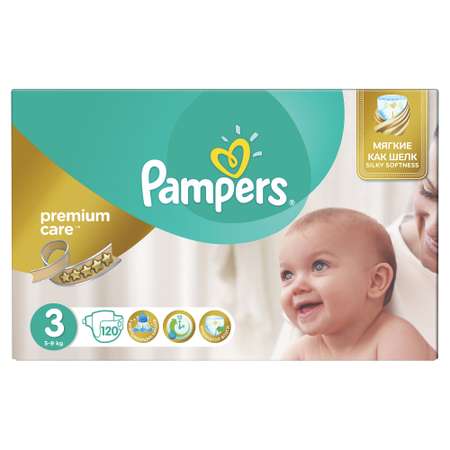 Подгузники Pampers Premium Care Мега 5-9кг 120шт