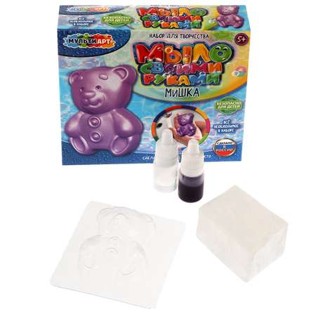 Набор для детского творчества МультиАРТ Создание мыла для ванны Мишка