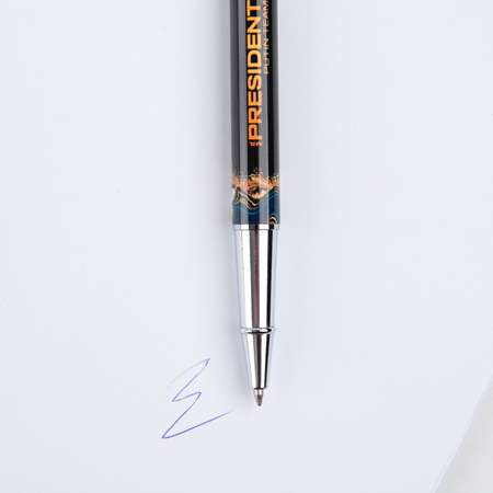 Ручка металлическая Mr. PRESIDENT PUTIN TEAM с колпачком «Достояние. Природа лучший художник РОССИИ». Фурнитура серебро.1.0 мм