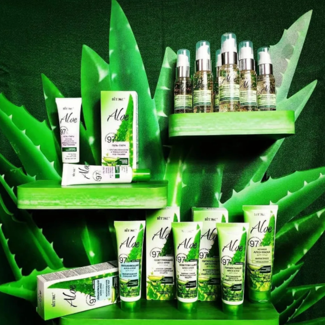 Сыворотка для лица Витэкс Aloe 97% концентрат усиленного действия с витаминными капсулами 30 мл - фото 4