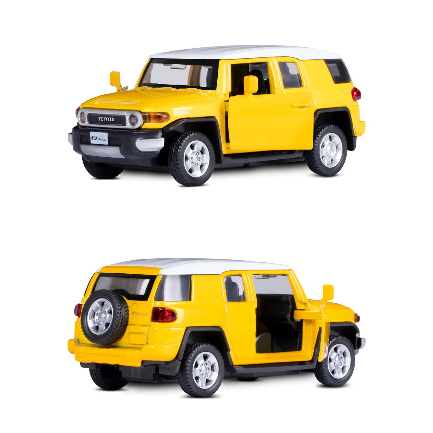 Машинка металлическая АВТОпанорама игрушка детская 1:43 Toyota FJ Cruiser желтый инерционная JB1200134 - фото 6