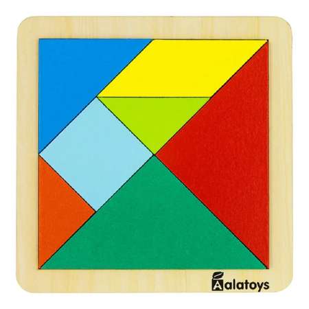 Танграм деревянный развивающий Alatoys Тетрис сортер 20 схем Логическая игра