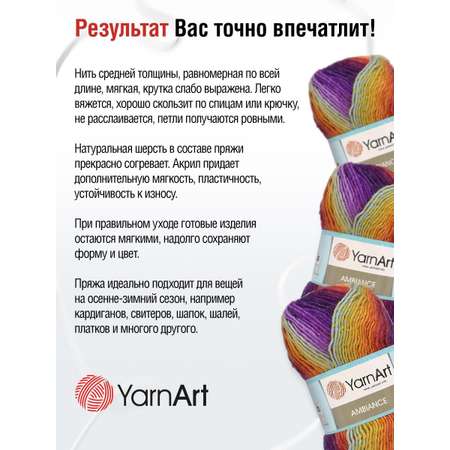 Пряжа YarnArt Ambiance полушерстяная 100 г 250 м 160 секционный 5 мотков