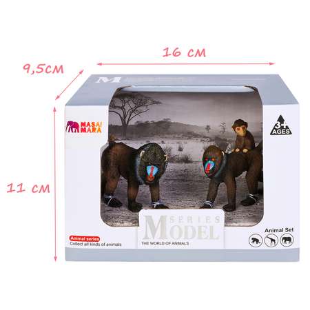 Игрушка фигурка Masai Mara Семья обезьян мандрил Мир диких животных MM211-142