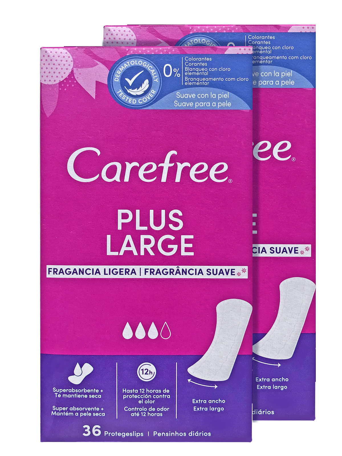 Прокладки гигиенические Carefree ежедневные 36 шт х 2 упаковки Plus large - фото 1