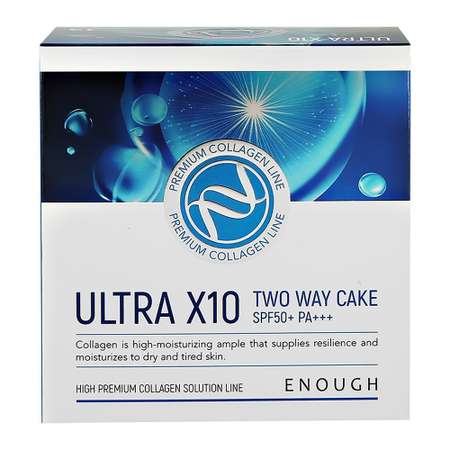 Пудра со сменным блоком ENOUGH Premium ultra x10 two-way cake тон 13