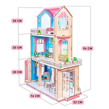 Кукольный домик с мебелью M-WOOD Софи 3090