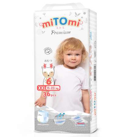 Подгузники-трусики miTOmi Premium XXL 15-23 кг 36 шт