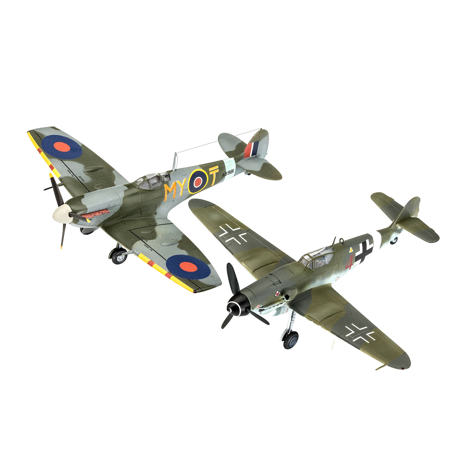 Сборная модель Revell Combat Set истребитель-низкоплан Bf109G-10 и Спитфайр Mk.V 63710 - фото 2