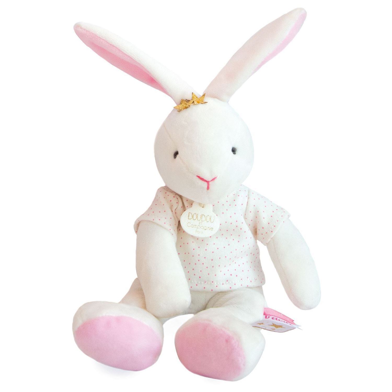 Мягкая игрушка Doudou et compagnie  кролик розовый Perlidoudou 25 см - фото 1