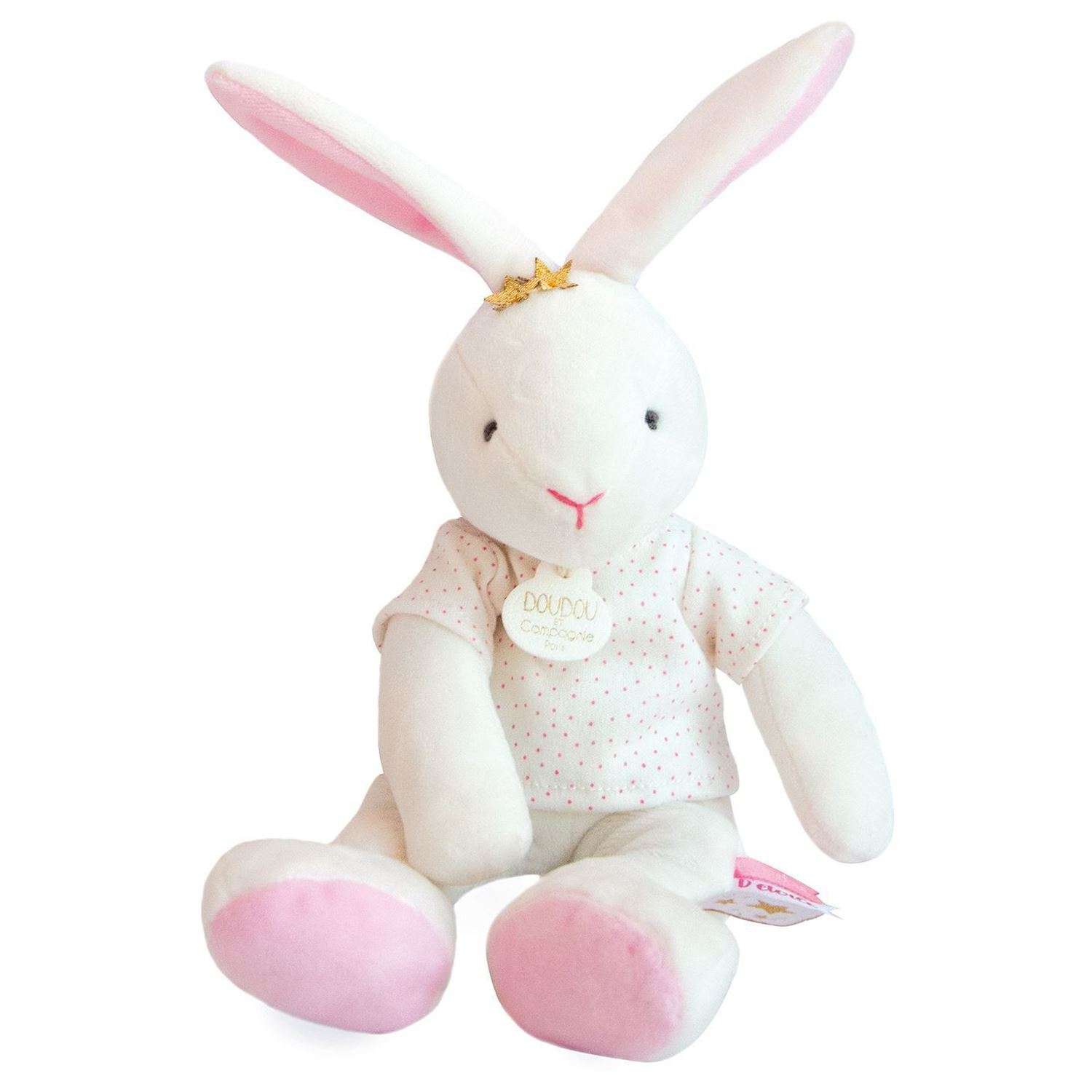 Мягкая игрушка Doudou et compagnie  кролик розовый Perlidoudou 25 см - фото 1