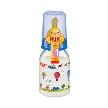 Бутылка Nuk 110 мл с латексной соской размер 1 в ассортименте