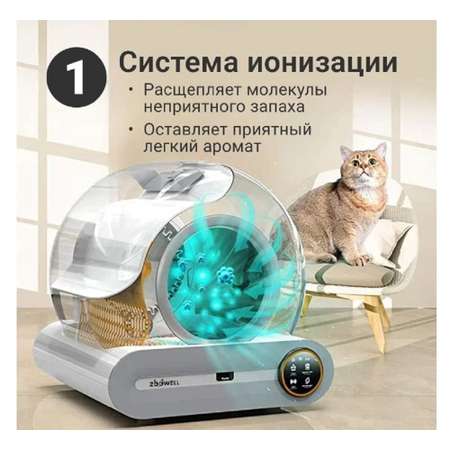 Автоматический туалет ZDK ZooWell Platform WiFi Ionic для кошек