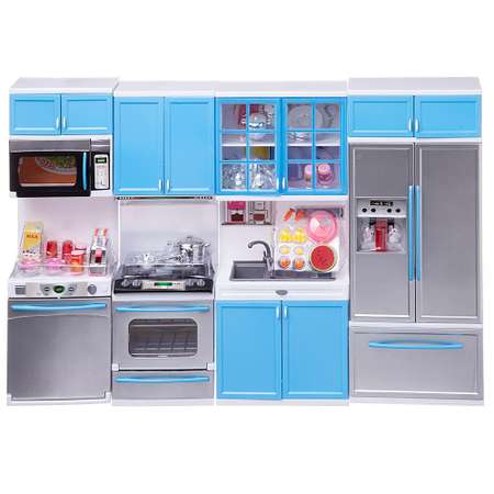 Кухня Модерн ABTOYS белая с голубым со звуковыми и световыми эффектами