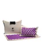 Набор: коврик и подушка CleverCare акупунктурные с сумкой для хранения и переноски цвет бежевый с сиреневым