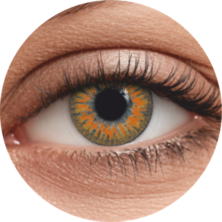 Цветные контактные линзы OKVision Fusion monthly R 8.6 -4.50 цвет Amber 2 шт 1 месяц
