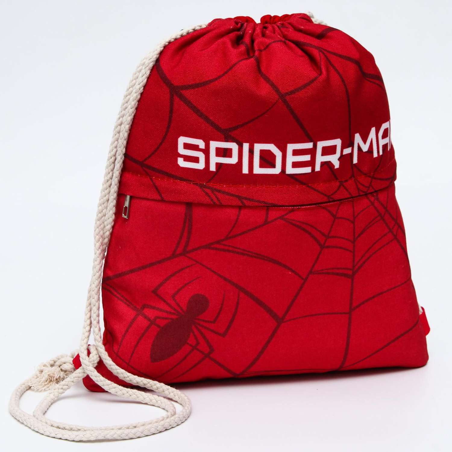 Мешок MARVEL для обуви с карманом 28х37 см Человек-паук - фото 1