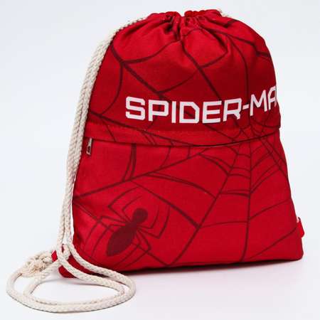 Мешок MARVEL для обуви с карманом 28х37 см Человек-паук