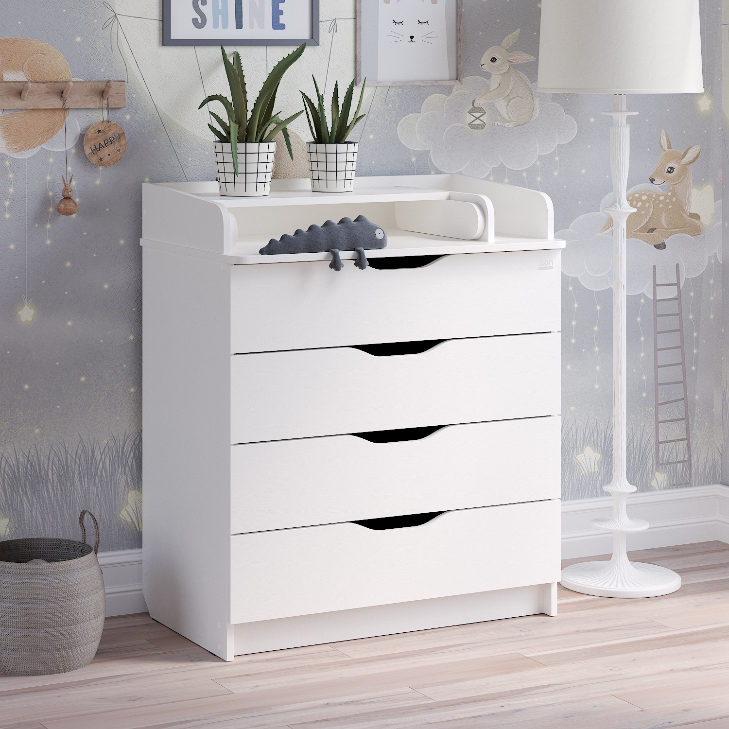 Пеленальный комод aton baby furniture Комод Сириус-2 Loft белый - фото 1