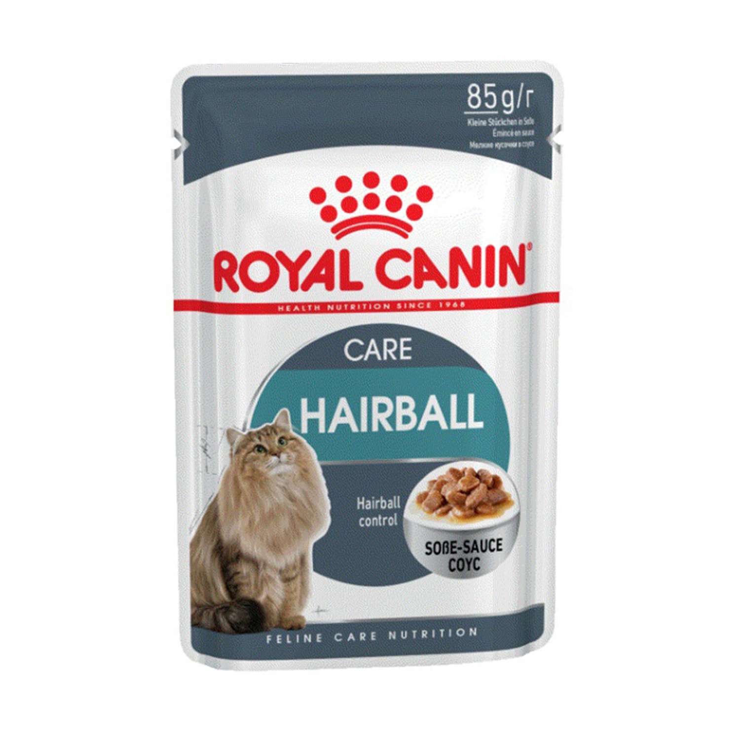 Корм влажный для кошек ROYAL CANIN Hairball Care 85г соус в целях профилактики образования волосяных комочков в желудочно-кишечном тракте пауч - фото 2