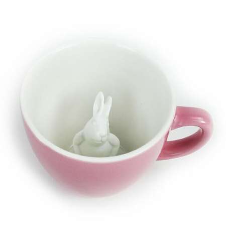 Кружка Creature Cups с кроликом розовая