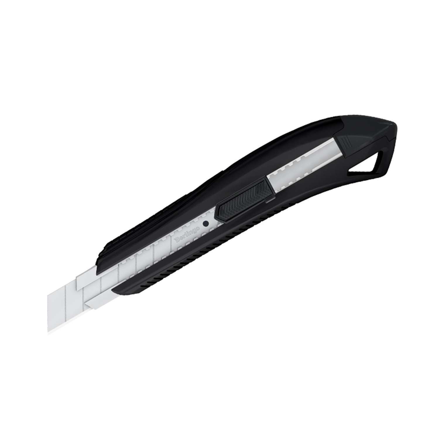 Нож канцелярский Berlingo 18мм Razzor 200 auto-lock металлические направляющие черный европодвес - фото 1