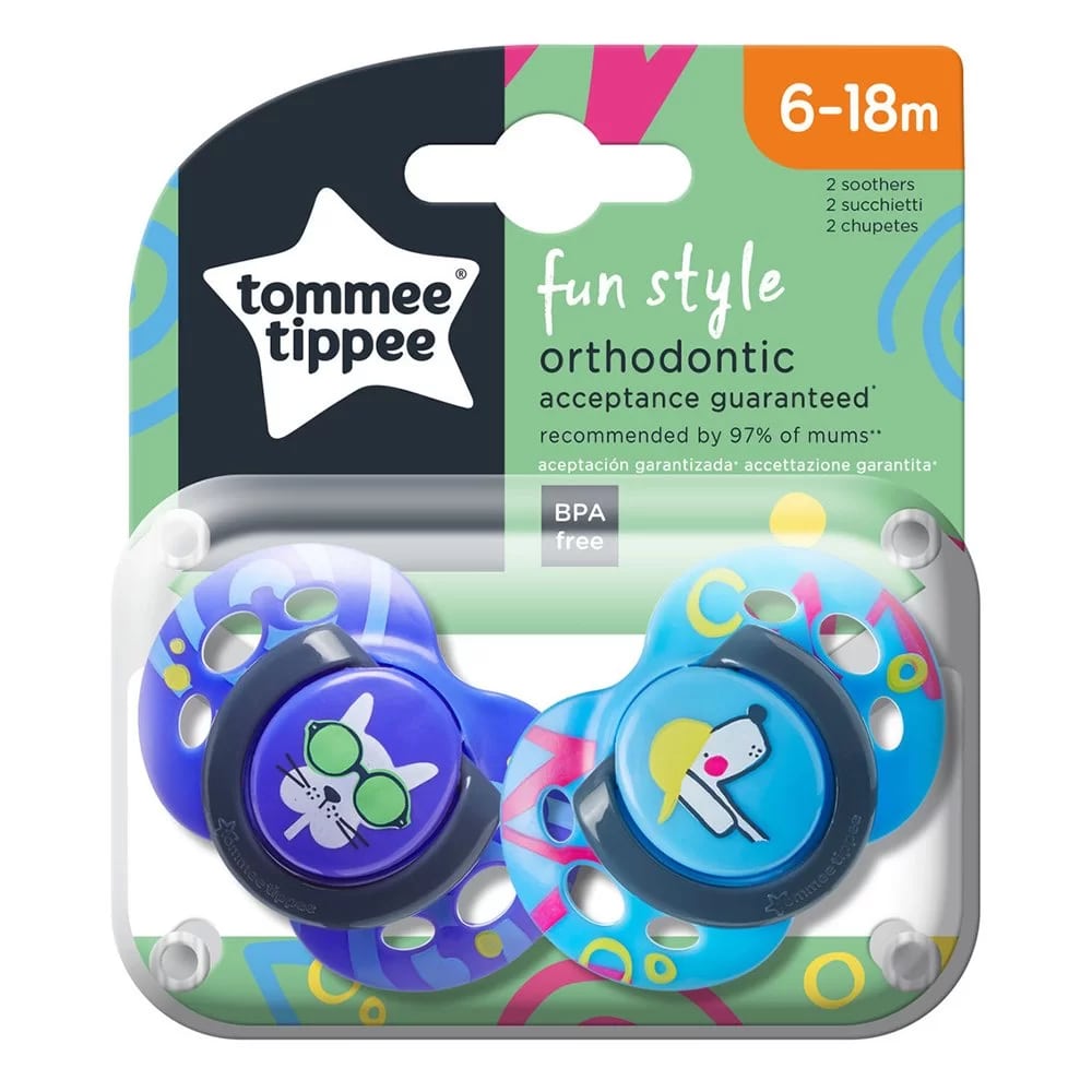 Пустышка Tommee tippee силиконовая Fun Style 6-18 мес. 2 шт. - фото 1