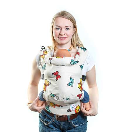Эрго-рюкзак SlingMe Лён с 4 месяцев без намотки от 7 до 20 кг Летний
