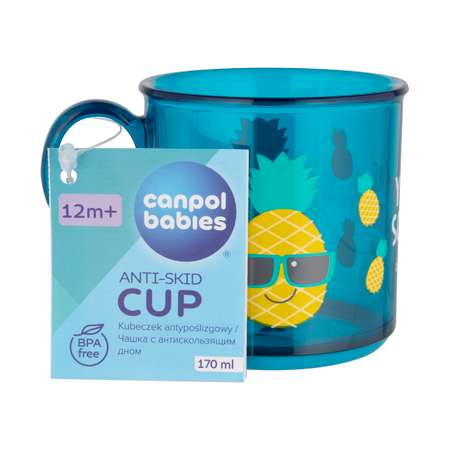 Чашка Canpol Babies с антискользящим дном 170мл Голубая