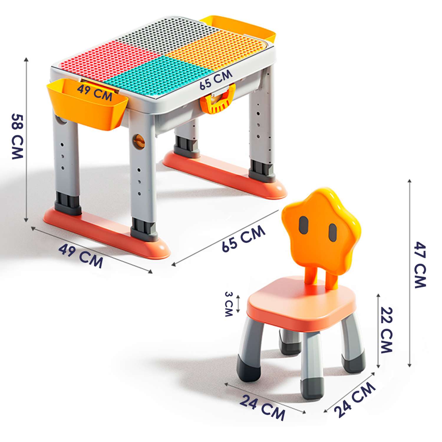 Развивающий детский столик WiMI со стулом и контейнером для хранения - фото 5