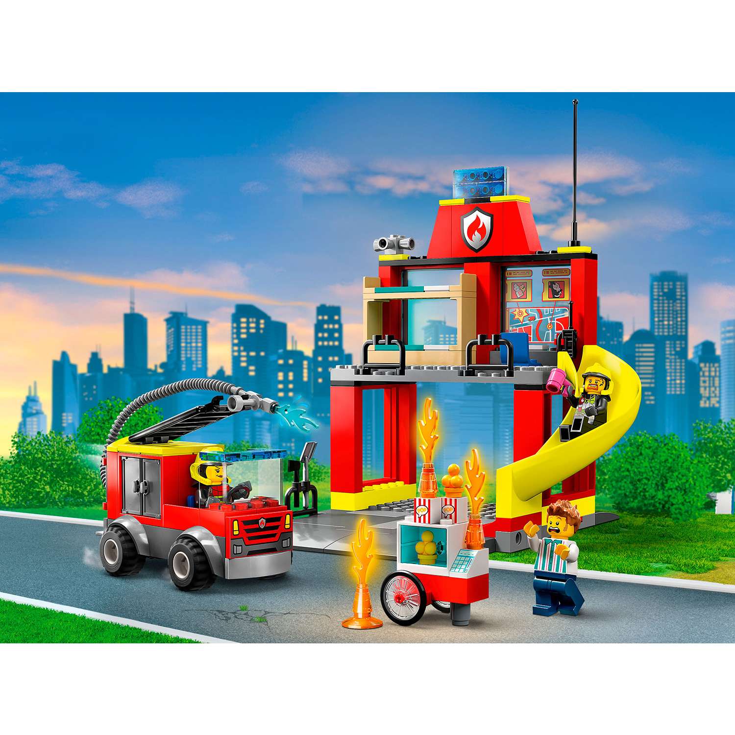 Конструктор детский LEGO City LEGO Пожарная часть и пожарная машина 60375 - фото 4