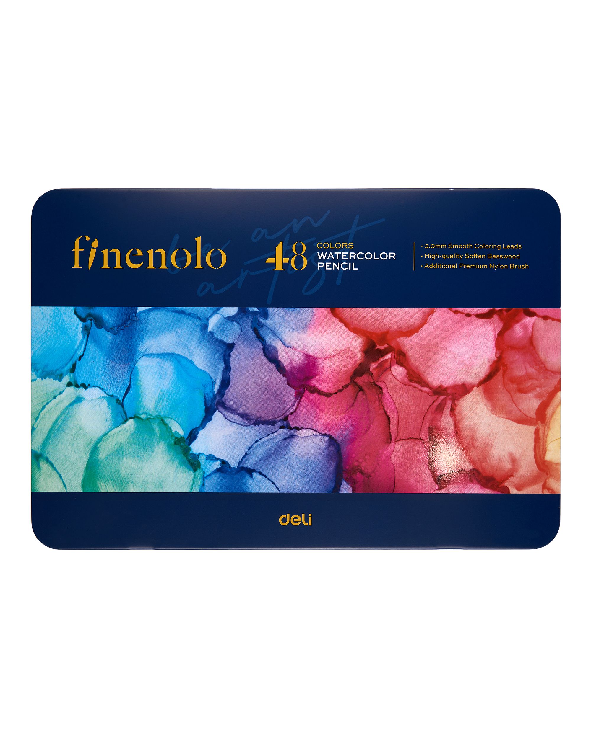 Набор акварельных карандашей Finenolo 48 цветов в металлическом пенале - фото 1