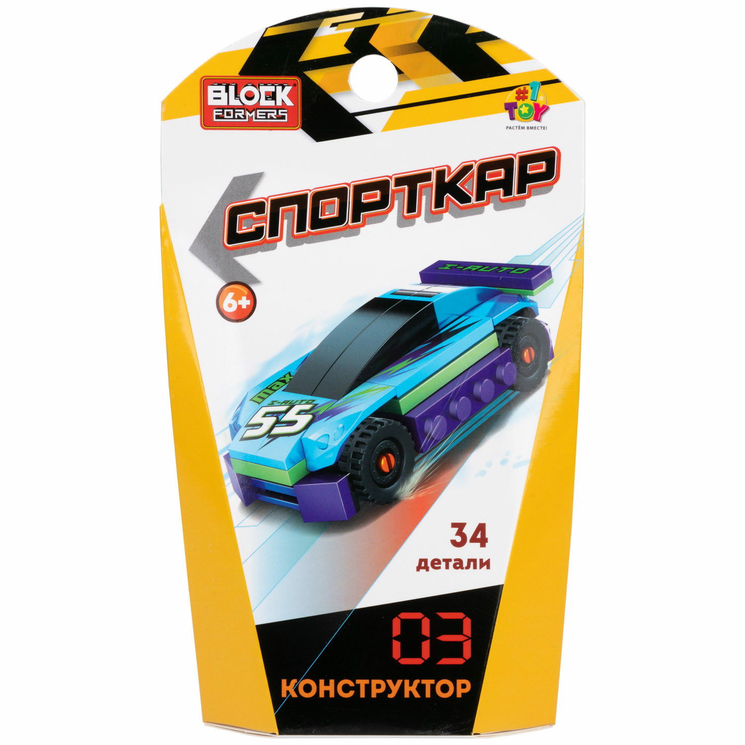 Игрушка-сюрприз 1TOY Blockformers конструктор Спорткар 3D конструктор из миниблоков суперкар машина - фото 13