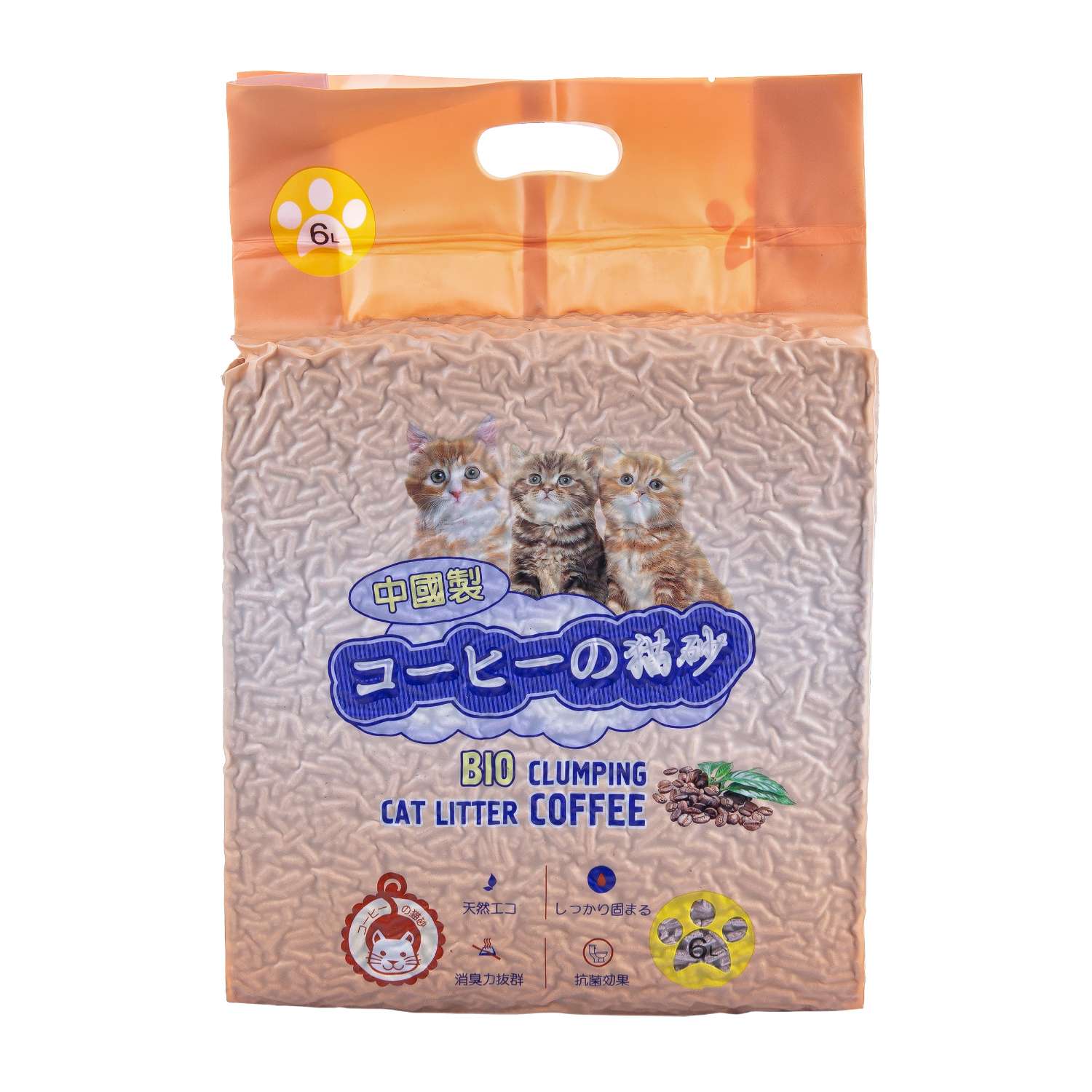 Наполнитель для кошек Hakase Arekkusu растительный комкующийся Кофе 6л - фото 1
