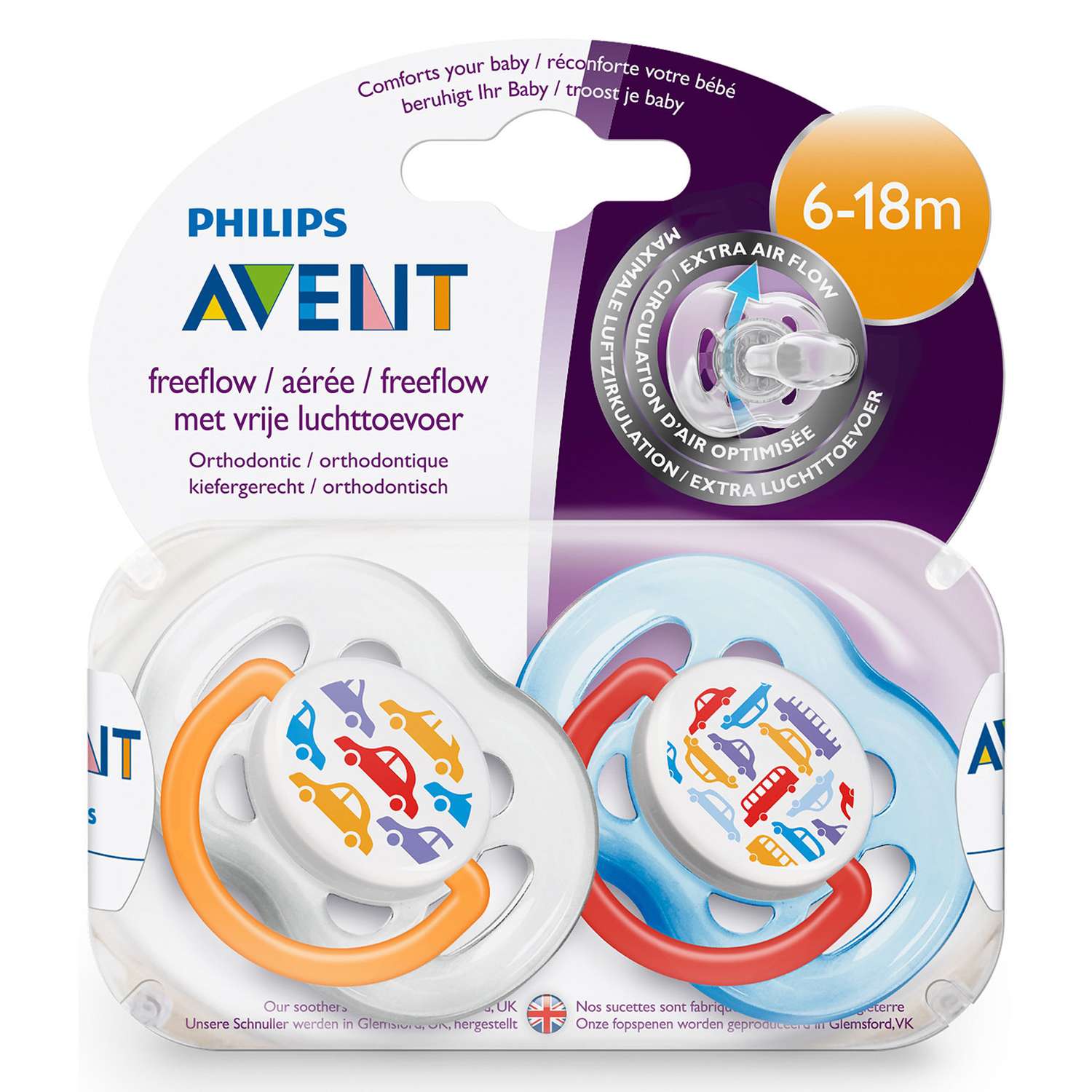 Пустышка Philips Avent Freeflow 6-18 мес 2 шт в ассортименте SCF172/22 - фото 4