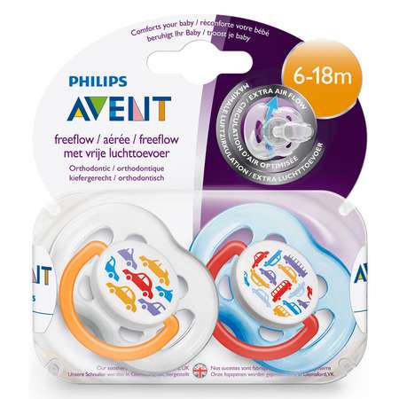 Пустышка Philips Avent Freeflow 6-18 мес 2 шт в ассортименте SCF172/22