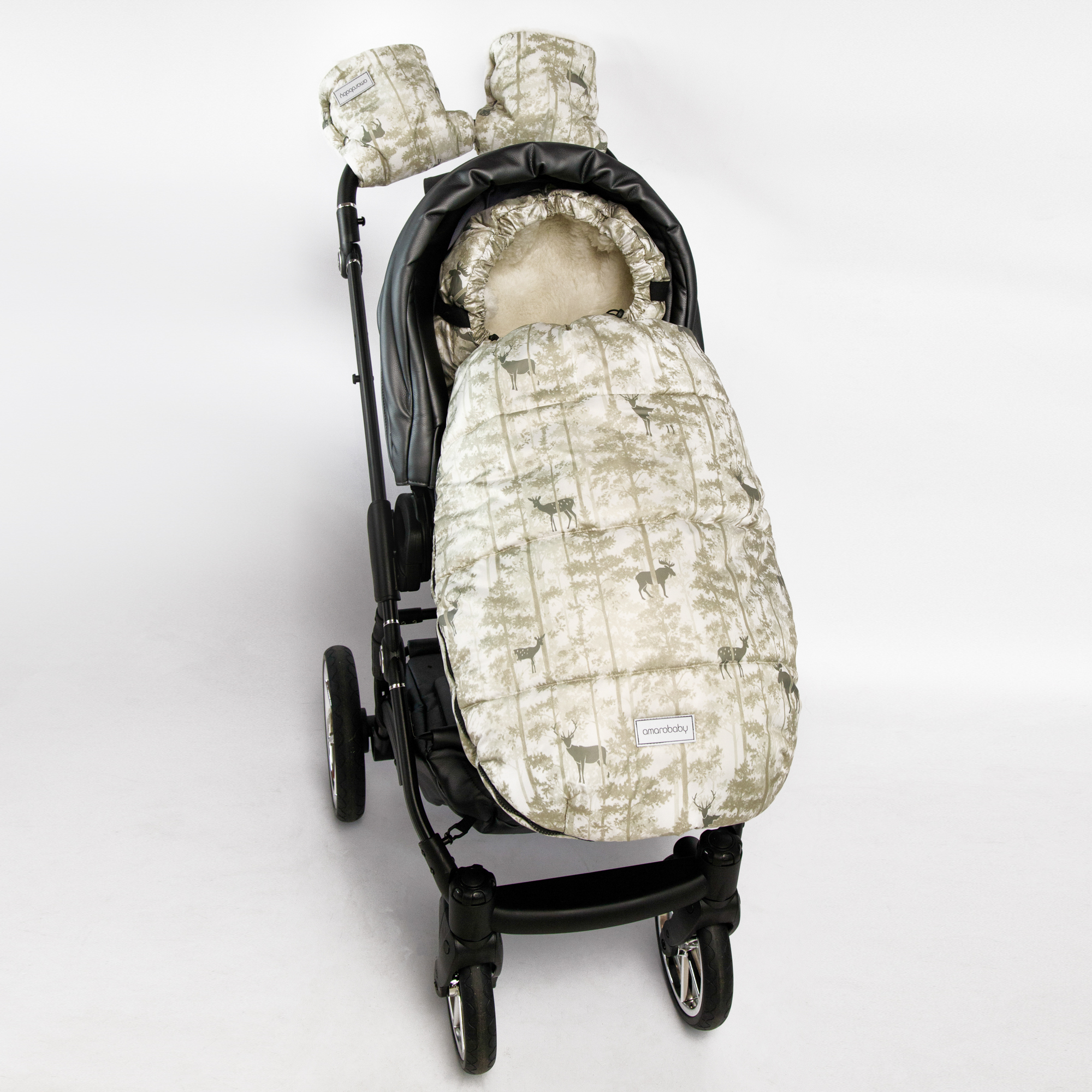 Муфты на ручку коляски AmaroBaby Snowy Travel Олени бежевый AMARO-6103-OL - фото 5