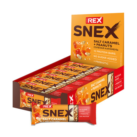 Протеиновые батончики ProteinRex Snex соленая карамель 12шт