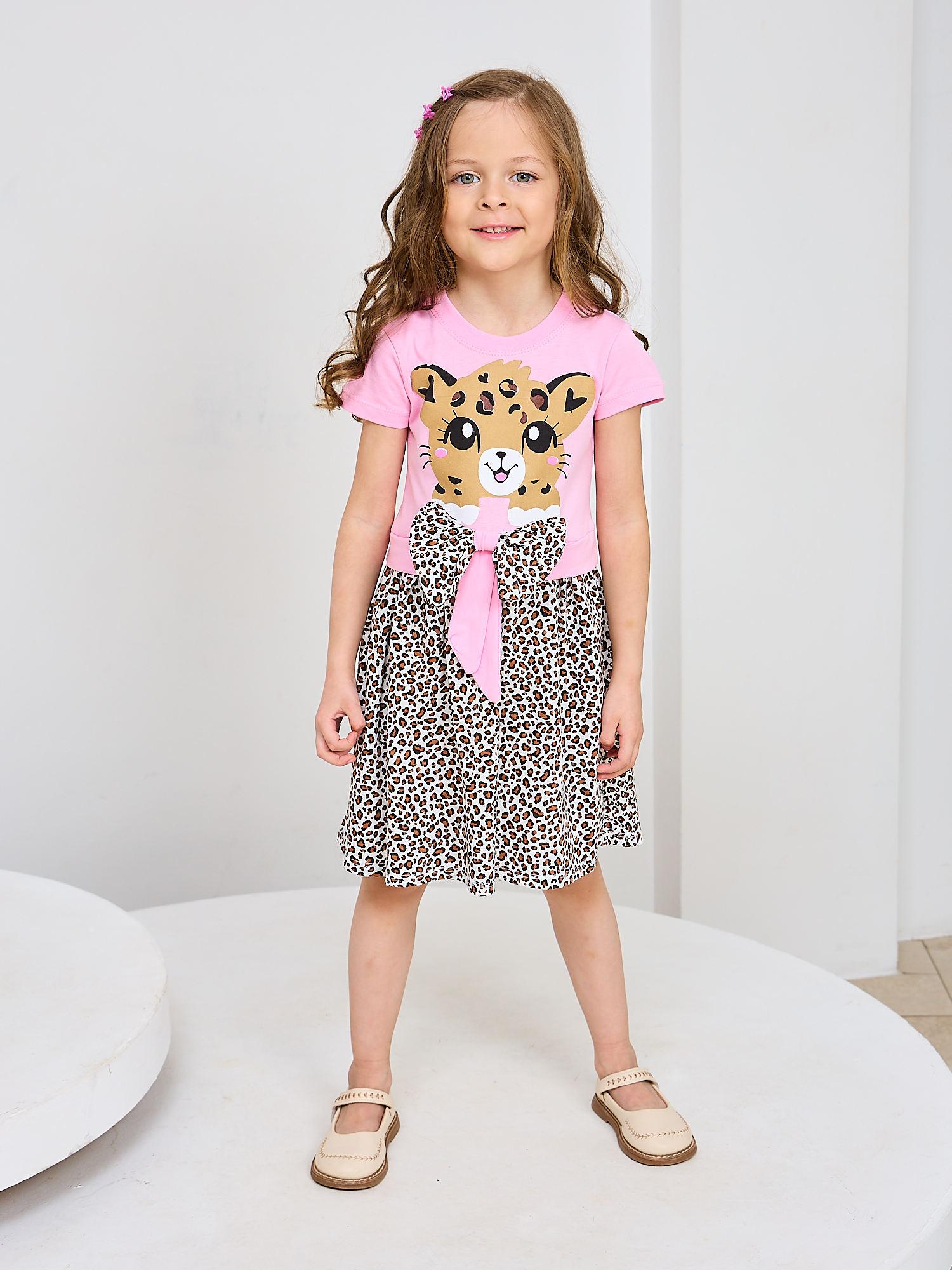 Платье Mil Art kids 1902201546DRESS-LEOPARD-PINK - фото 5