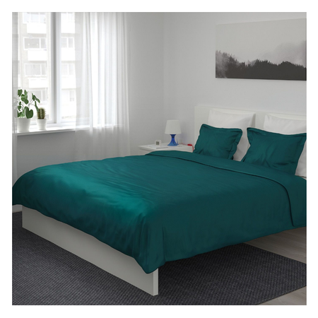 Комплект постельного белья Roomiroom односпальный NYAJASMIN 200x200/50x70-2 зеленый