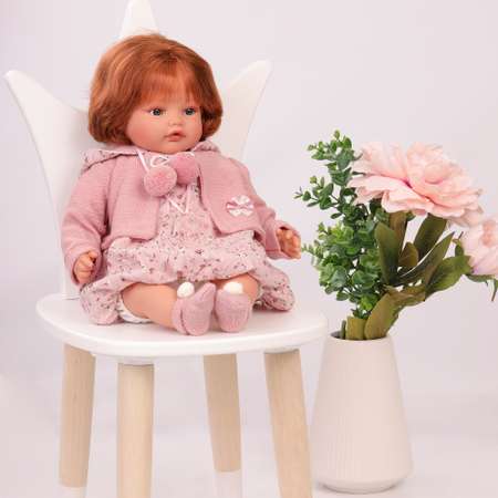 Кукла говорящая Antonio Juan Реборн Изабелла в светло-розовом 42 см плачет мягконабивная