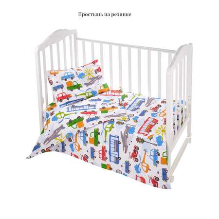 Комплект постельного белья Lemony kids Way белый с рисунком 3 предмета