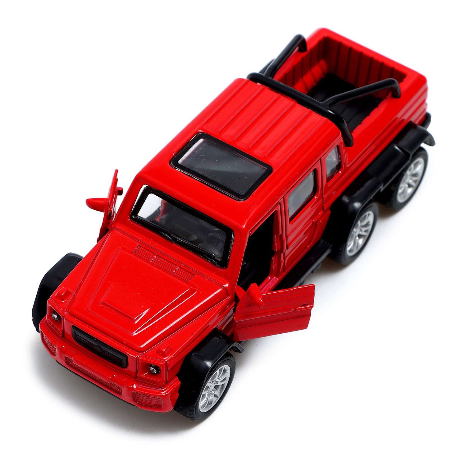 Машина Автоград металлическая «Джип 6X6» 1:32 инерция цвет красный 7668745 - фото 3