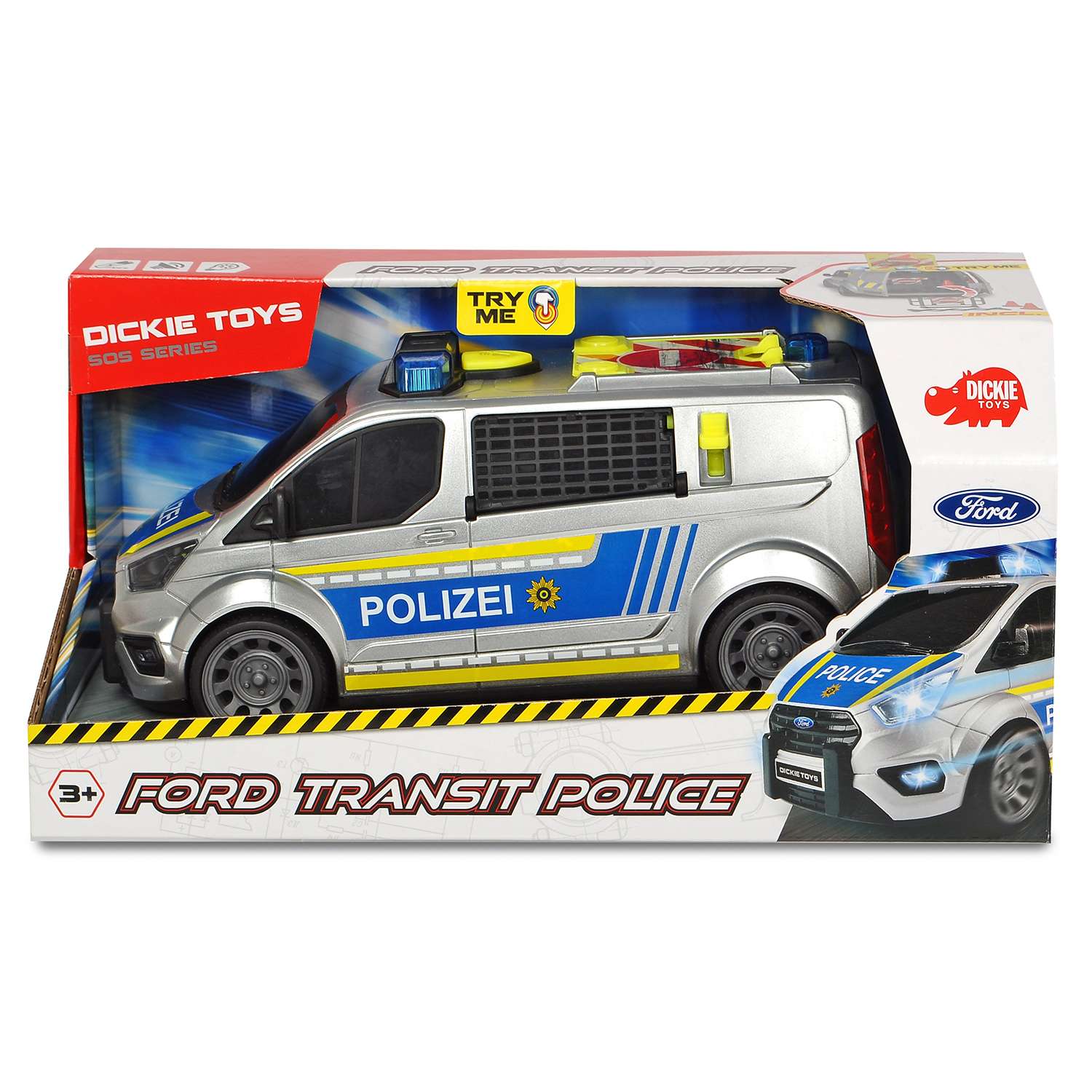 Машинка DICKIE Полицеский минивэн Ford Transit 28 см свет звук 3715013 #3715013 - фото 5