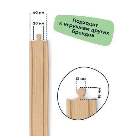 Деревянная железная дорога Junion Экспресс чудес Маленькое приключение 28 деталей магнитная сцепка вагонов