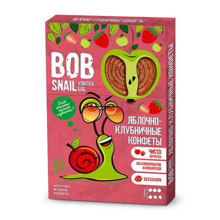 Конфеты Bob Snail натуральные без сахара яблоко-клубника 60г