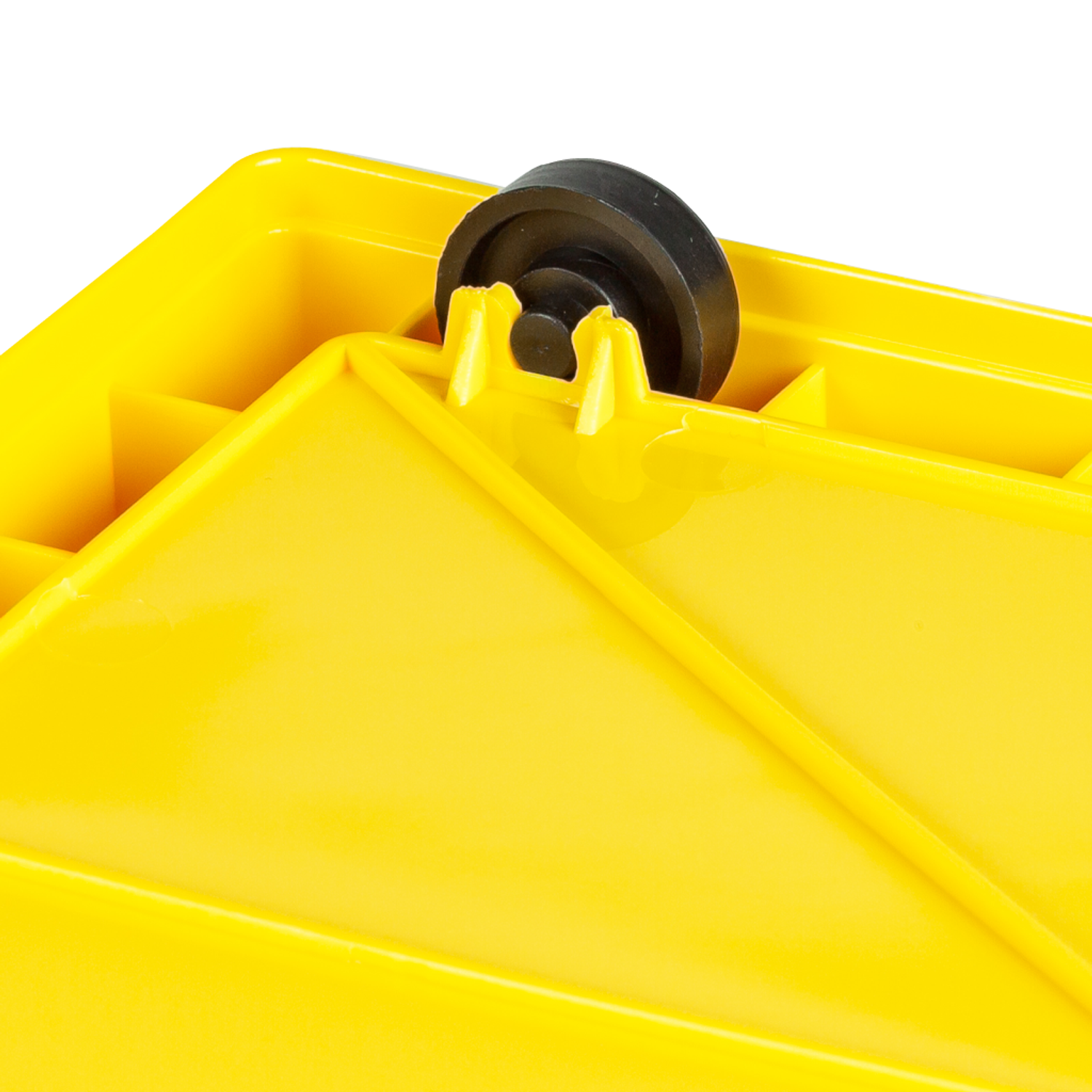 Ящик для хранения вещей Solmax прозрачный контейнер крышкой на колесах 68х47х38 желтый - фото 9
