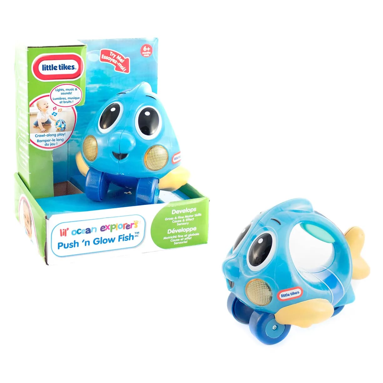 Игрушка каталка Little Tikes Исследователь океана со звуковым и световым эффектами голубая - фото 1